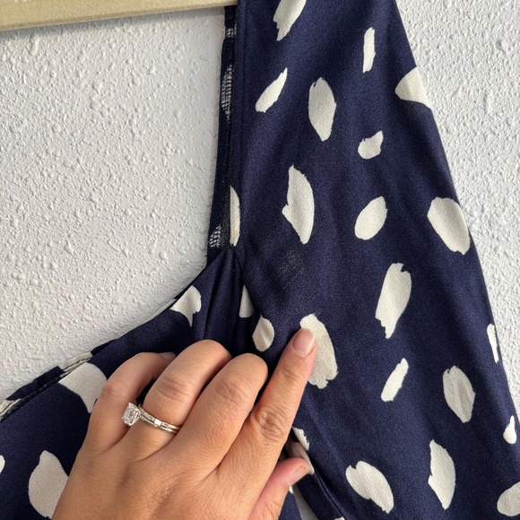 Reformation Sigmund Dress Navy Splatter - Size 4 - Picture 6 of 7